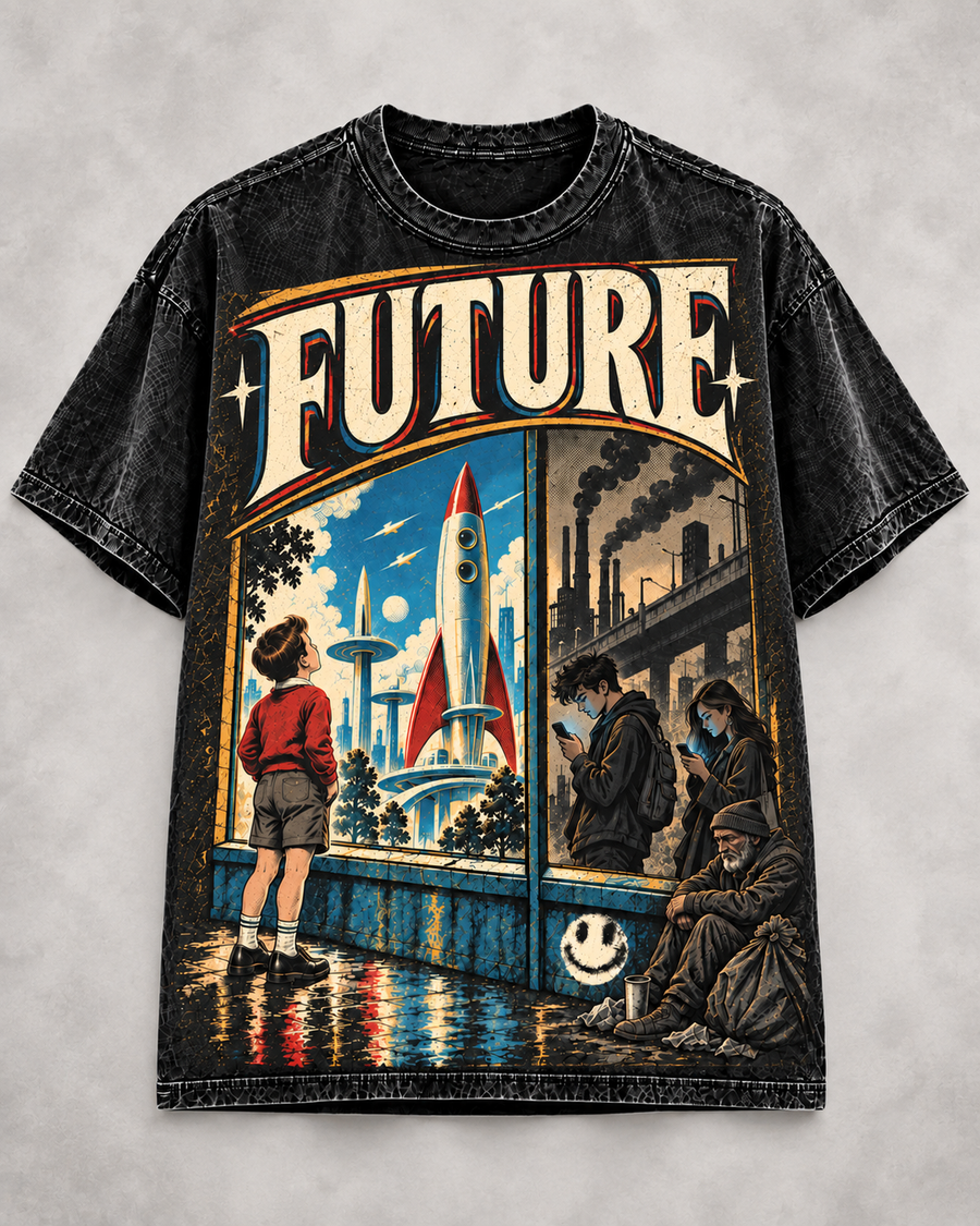 Playera "Future" // Washed Black