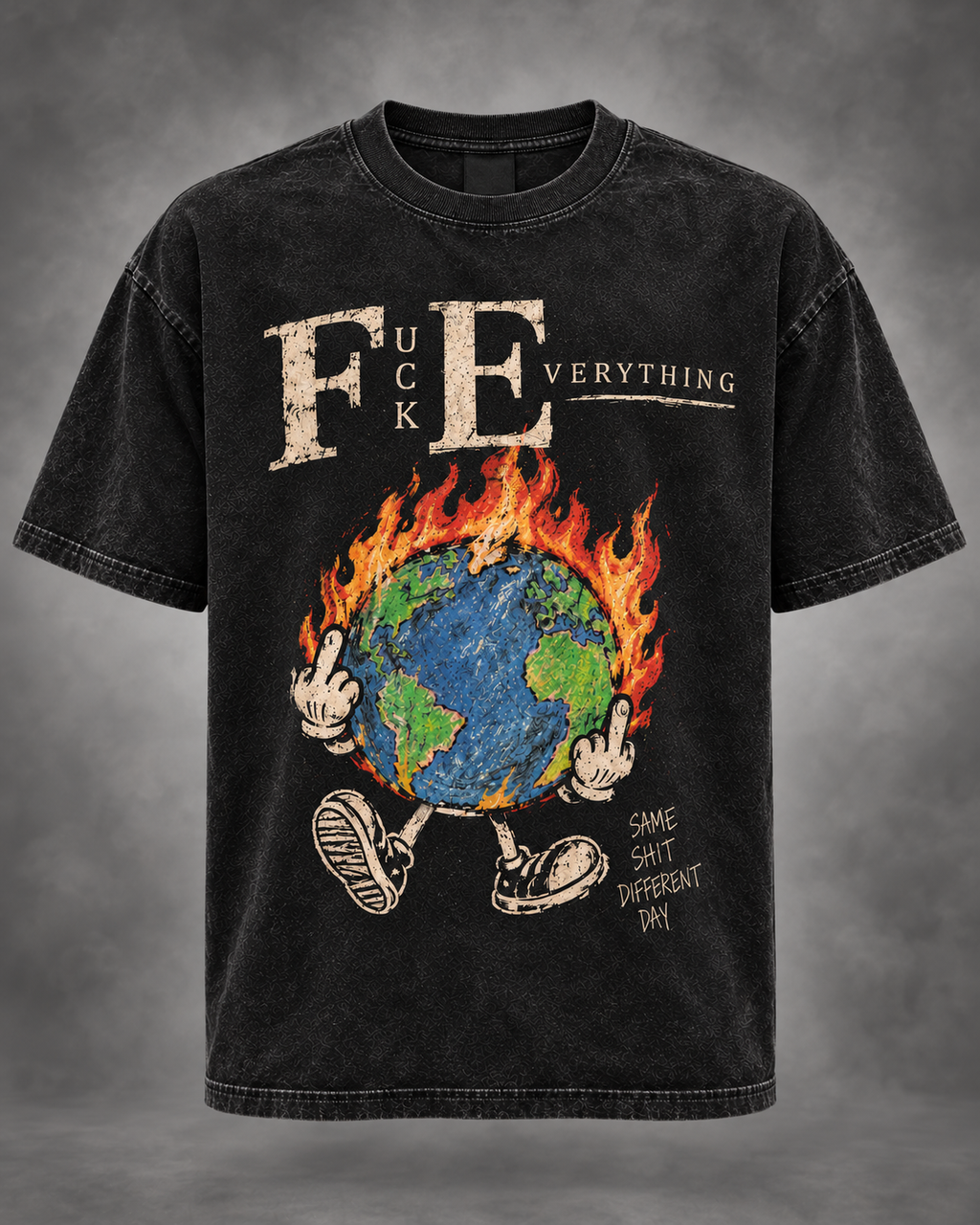 Playera "Fuck Everything" // Washed Black