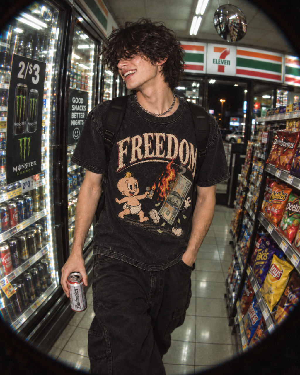 Playera "Freedom" // Washed Black