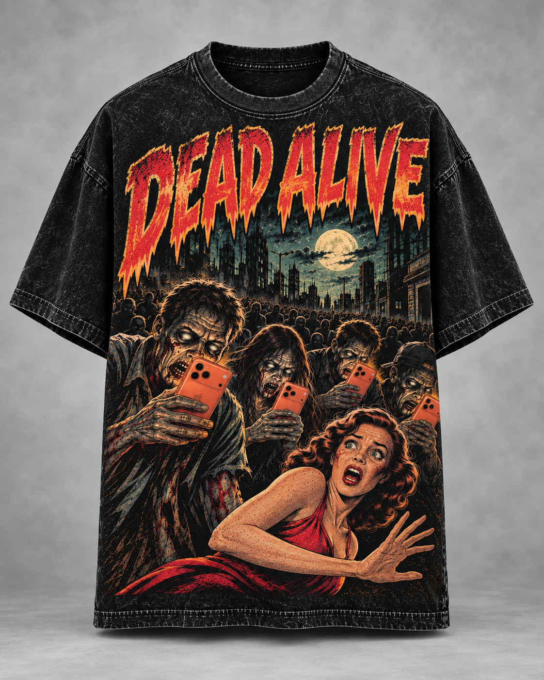Playera "Dead Inside / Alive" // Washed Black