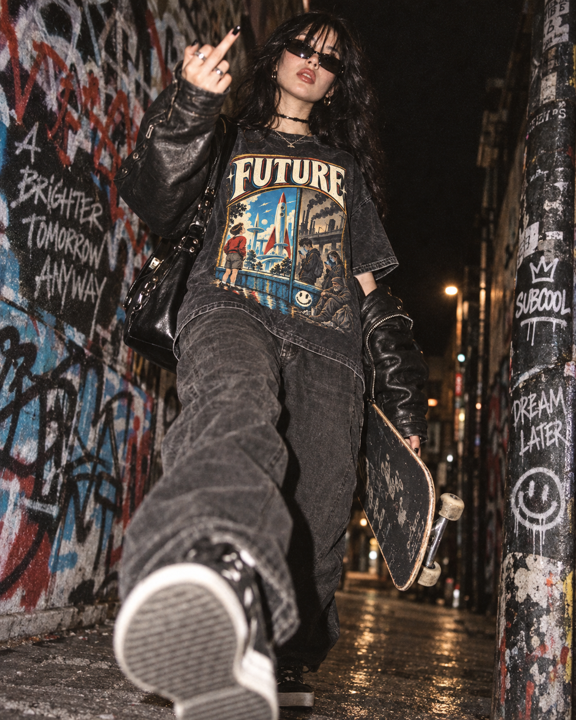Playera "Future" // Washed Black