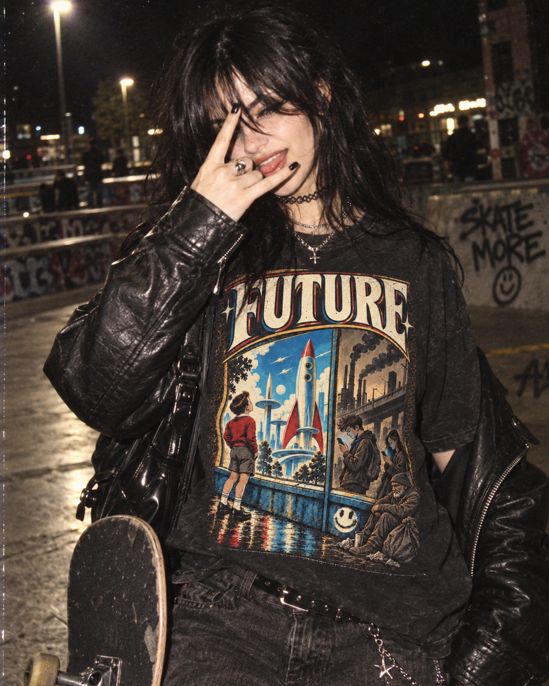 Playera "Future" // Washed Black