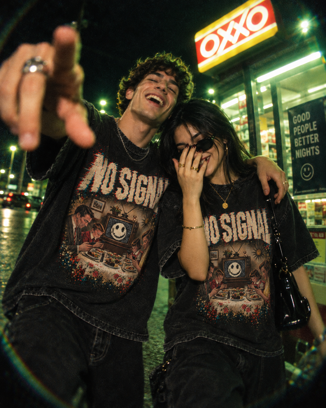 Playera "No Signal" // Washed Black